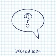 Icon of speech bubble with question mark vector illustration