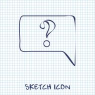 Icon of speech bubble with question mark vector illustration N2