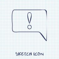 Icon of speech bubble with exclamation mark vector illustration N2