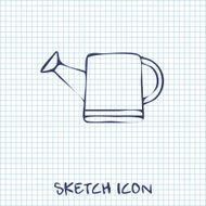 Watering can sketch icon
