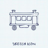 Railroad Car sketch icon