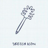 toilet brush sketch icon