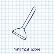 Toilet Plunger sketch icon