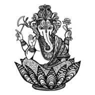 Decorative Ganesha Illustration