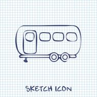 Vector icon of trailer house