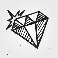 diamond gemstone hand drawn