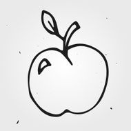 Hand drawn tasty apple realistic