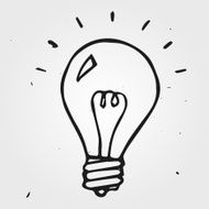 Vector light bulb hand drawn doodle