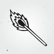 Cartoon burning match hand drawn