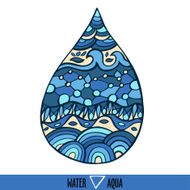 Vector element of nature - water or aqua