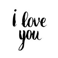 I love you card Ink brush hand lettering