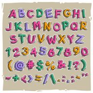Funny Cartoon Letters and Numbers