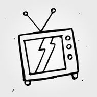 Vector hand drawn TV
