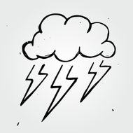 Vector storm cloud hand drawn