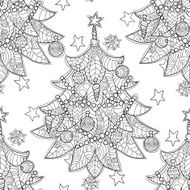Merry Christmas zentangle fir tree doodle N3