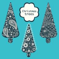 set of christmas trees pattern