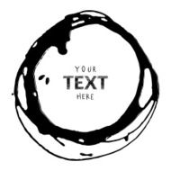 Abstract simple uneven fluid black hand-painted wheel - ideas background