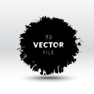 Abstract vector black stain with irregular edges suspended in space