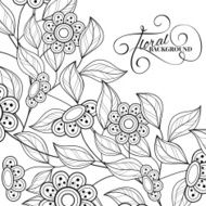Vector Monochrome Floral Background N4