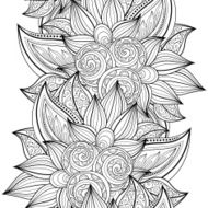 Vector Seamless Monochrome Floral Pattern N34