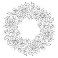 Vector Monochrome Floral Background N6