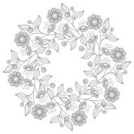 Vector Monochrome Floral Background N7