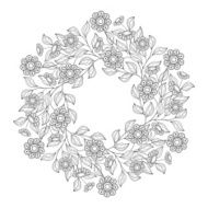 Vector Monochrome Floral Background N8