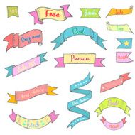 Vintage Color ribbon tape text placeholder N2