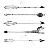 Hand drawn vector illustration Vintage decorative arrows collection N3