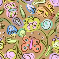 Seamless pattern with floral motifs