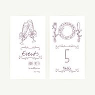 Set of wedding card templates with table decorations