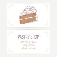 Business card template with chocolate cake