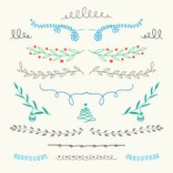 Hand Drawn ornamental Christmas elements