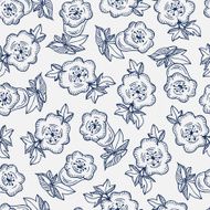 Bell flowers Seamless pattern with Vintage floral wallpaper