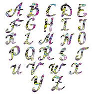 Alphabet letters Hand drawn illustration N4