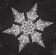 Beautiful hand drawn ornamental doodle snowflake