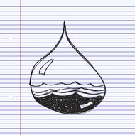 Simple doodle of a water drop