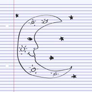 Simple doodle of a moon