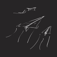 Simple doodle of a paper aeroplane N2