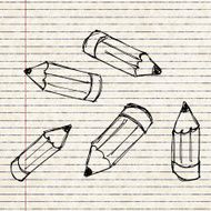 Set of cartoon styple pencils N2