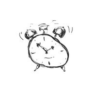 Simple doodle of an alarm clock