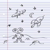 Simple doodle of a space alien N2