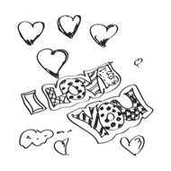 Simple doodle of I Love You N2