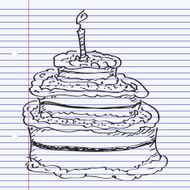 Simple doodle of a birthday cake N4