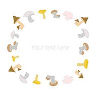 Mushrooms with text vector illustration