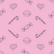 Seamless candies vector background pattern