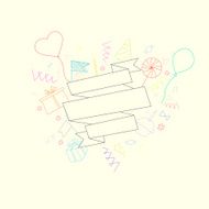 Ribbon heart frame for text placeholder vector