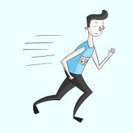 Sportsman runner color vector illustration