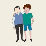 Friends color vector illustration
