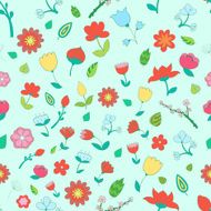 Seamless pattern color fowers vector illustration